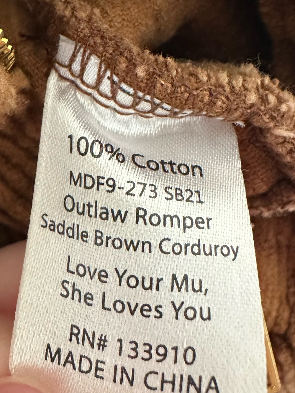 Show Me Your MuMu Corduroy Short Sleeve Outlaw Romper Medium Festival Concert - Picture 6 of 7